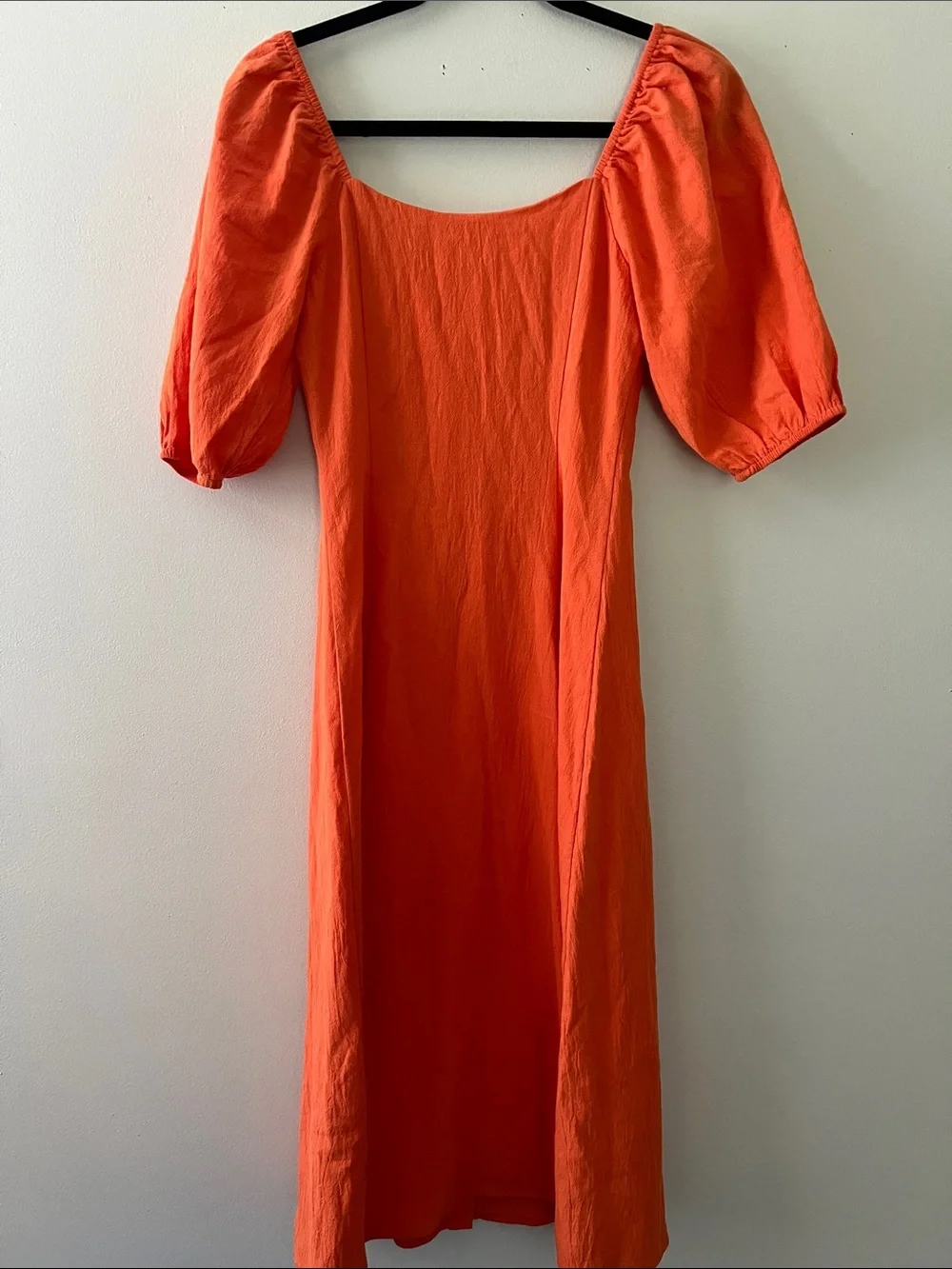 Urban Outfitters Orange Button-Front Dress with Puff Sleeves - Picture 5 of 7